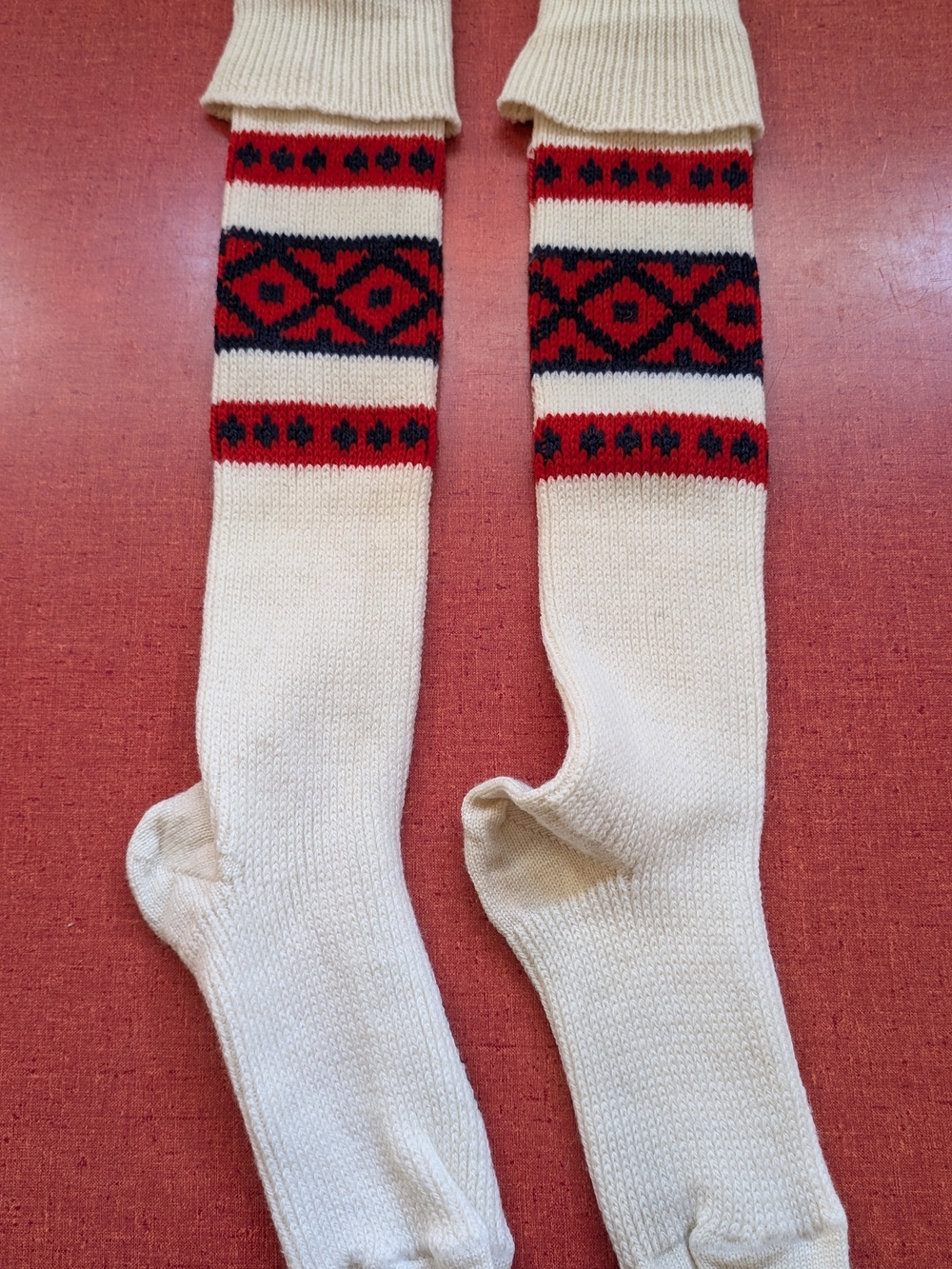 Vintage Wool Wigwam Over The Knee Nordic Socks Fair Isle 8.5-11 Knicker Hugger